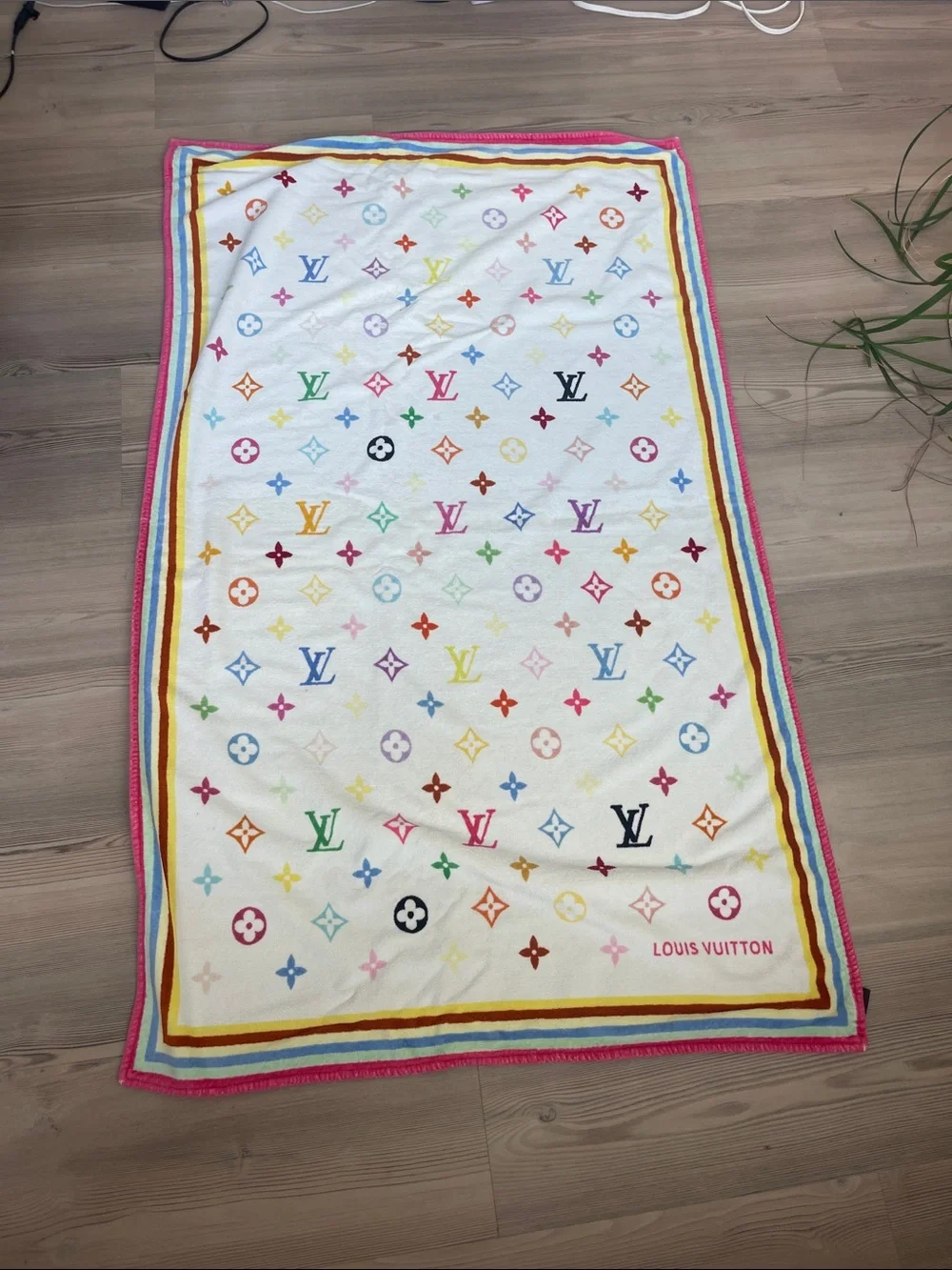 LOUIS VUITTON Vintage Murikami Multicolor Beach Towel
